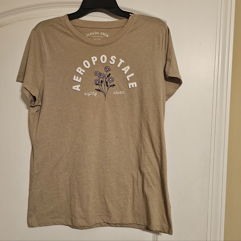 Aeropostale Beige Graphic Tee